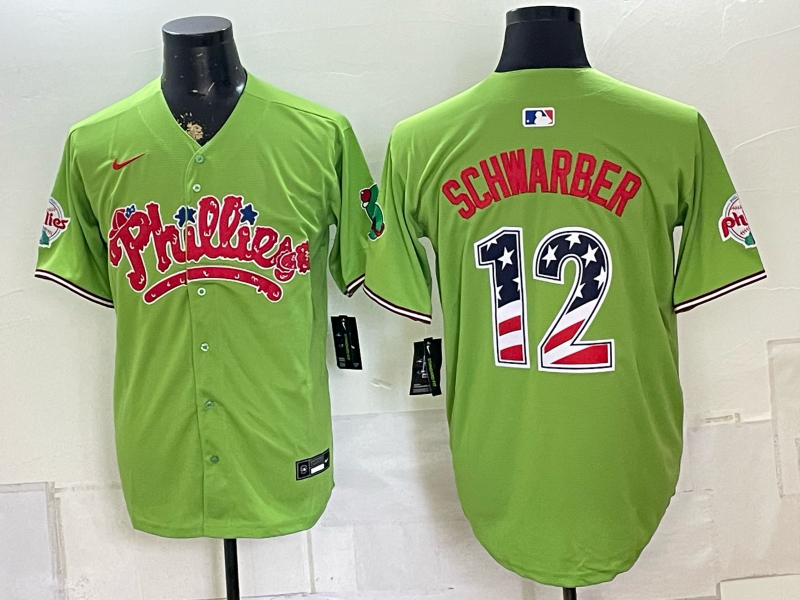 Men 2026 Philadelphia Phillies #12 Schwarber green Game Nike MLB Jersey 082601->philadelphia phillies->MLB Jersey